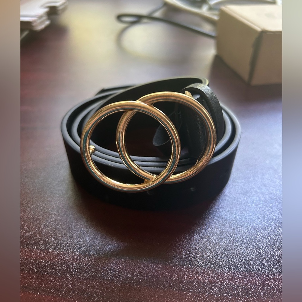 Black Belt with Gold Buckle